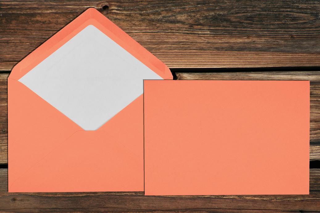 Briefhüllen mit Seidenfutter C5 157x225 mm Nassklebend Coral gerippt 100 g/qm